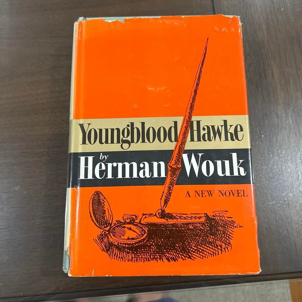 Youngblood Hawke by Herman Wouk Orange cover with black inkwell
